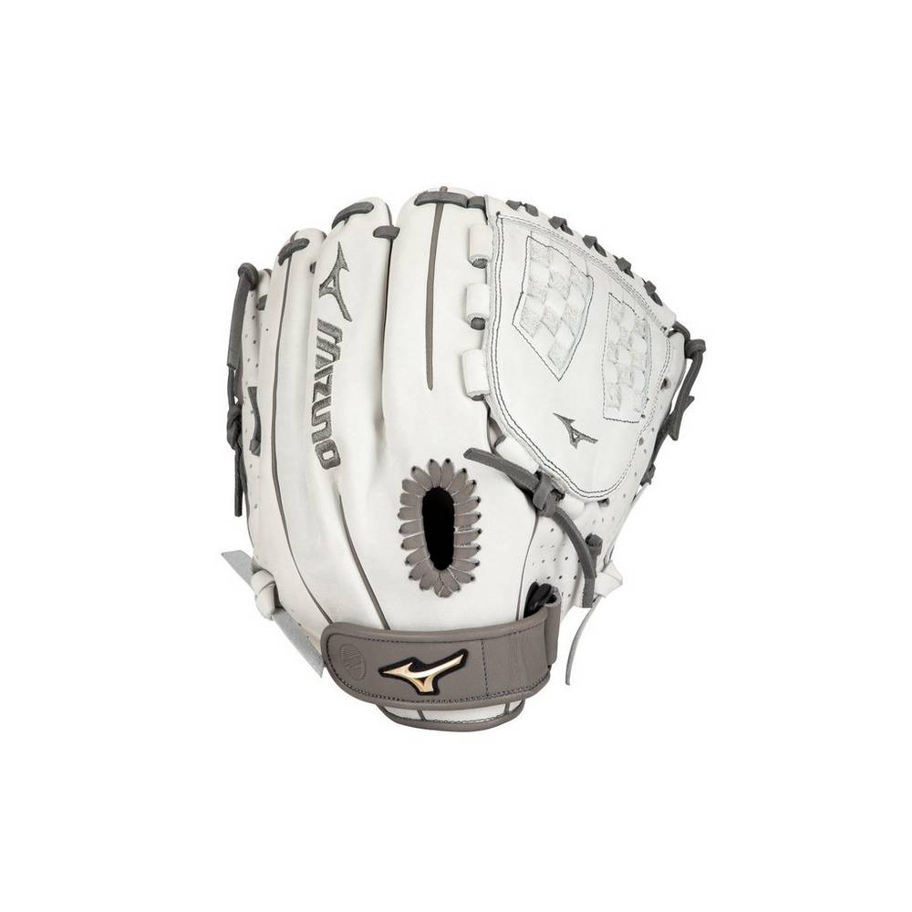 Mizuno Women's Prime Elite Pitcher Fastpitch Softball 12" Gloves White/Grey (312913-EZL)